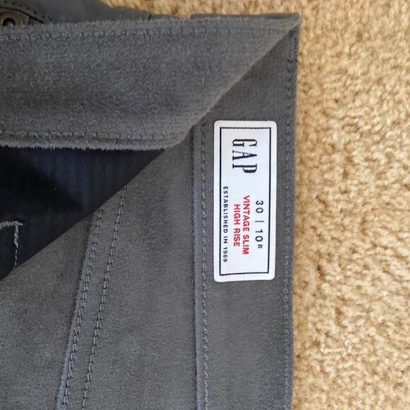 NWT GAP Leather Pants Dove Gray Size 10R Orig. $89.95 - Picture 6 of 9